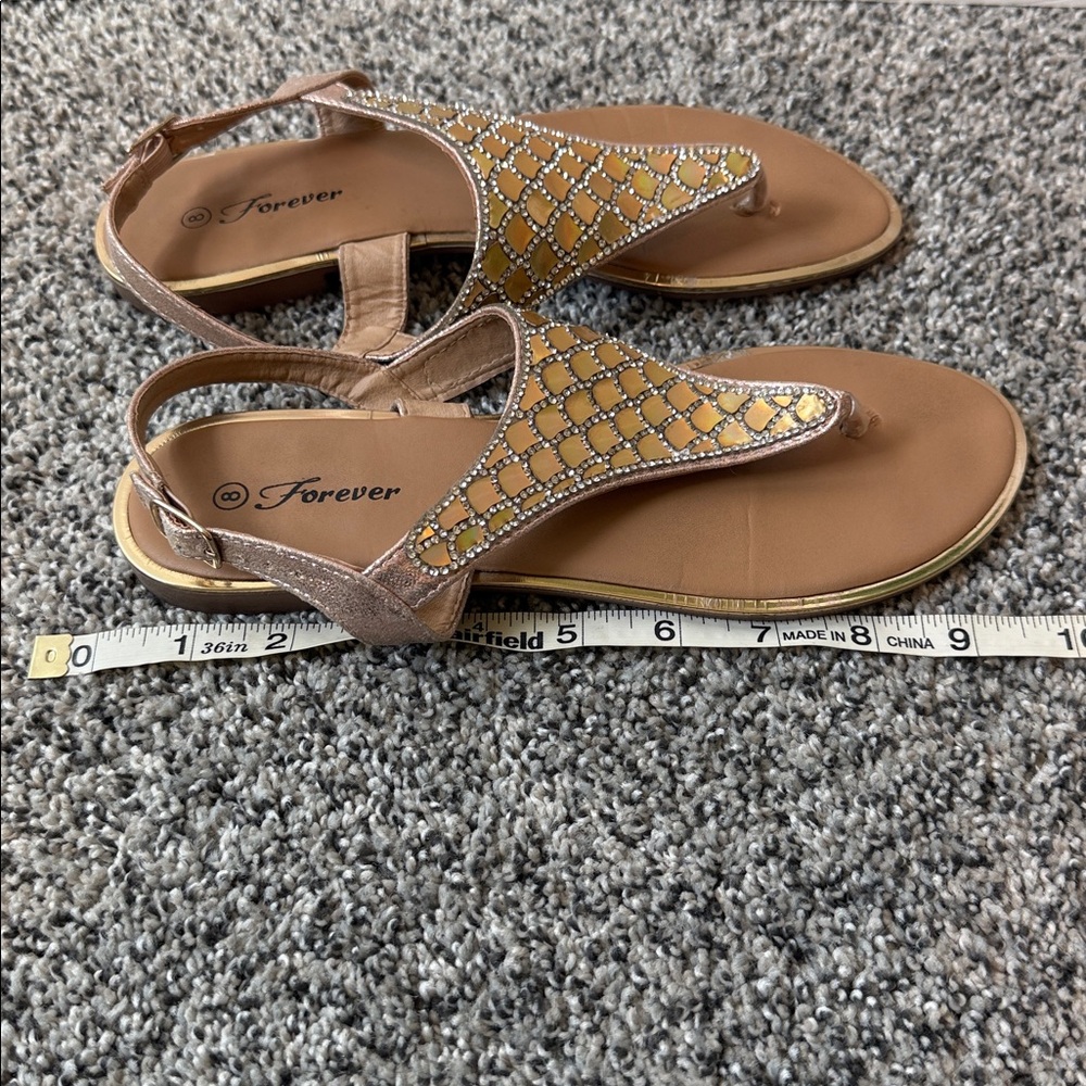 Sparkly Gold Sandals - Picture 6 of 7